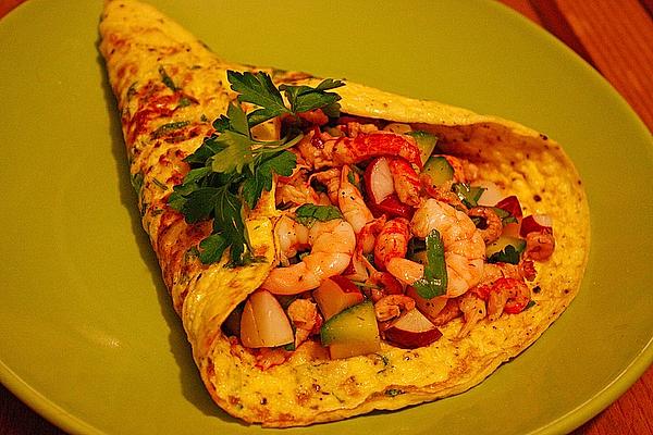 Omelette with Crab Salad