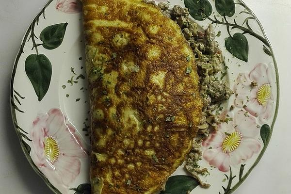 Omelette with Minced Mushroom Filling