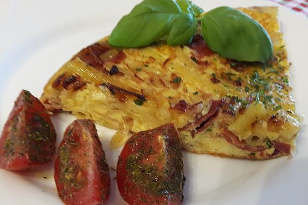 Omelette with Spring Onions and Mushrooms