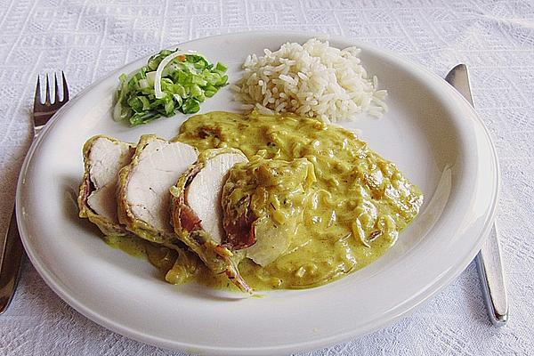 Onion and Creamed Chicken with Curry Garlic Sauce