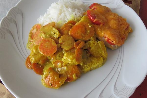 Orange and Carrot Vegetables in Curry Cream