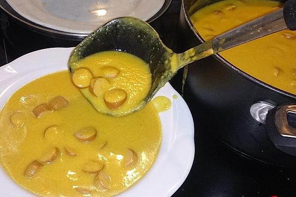 Orange and Sweet Potato Soup with Vienna Sausages