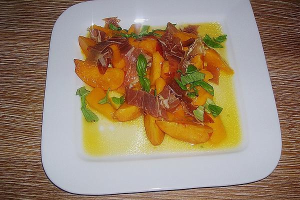 Orange Fruit Salad with Parma Ham