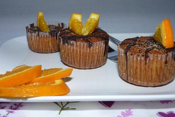 Orange Muffins with Chocolate Icing
