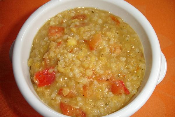 Oriental Stew with Red Lentils and Pearl Barley