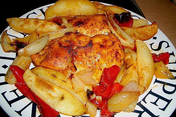 Oven Pan with Chicken Breast &amp; Potatoes