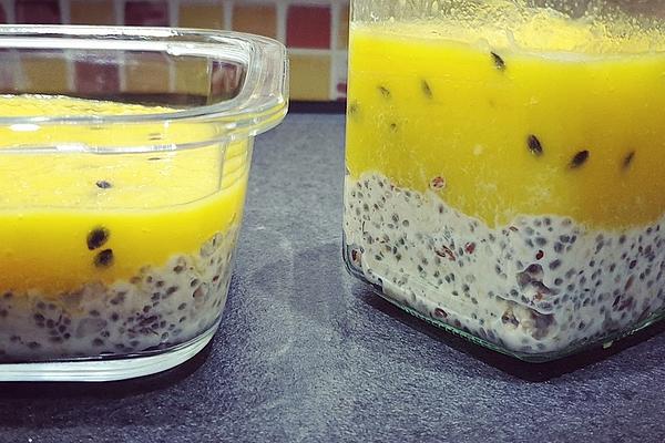 Overnight Oats with Mango and Passion Fruit