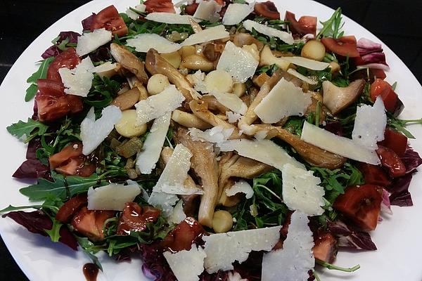 Oyster Mushrooms on Rocket with Parmesan