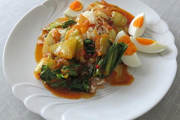 Pak Choi in Hot Red Sauce