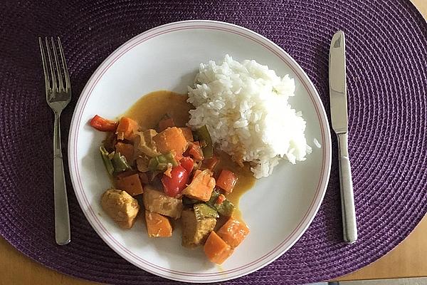 Pan Fried Chicken with Sweet Potatoes