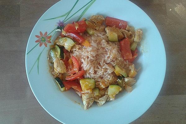 Pan-fried Vegetables with Sweet and Sour Turkey