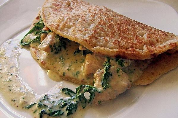 Pancakes Filled with Sliced ​​mustard and Rocket