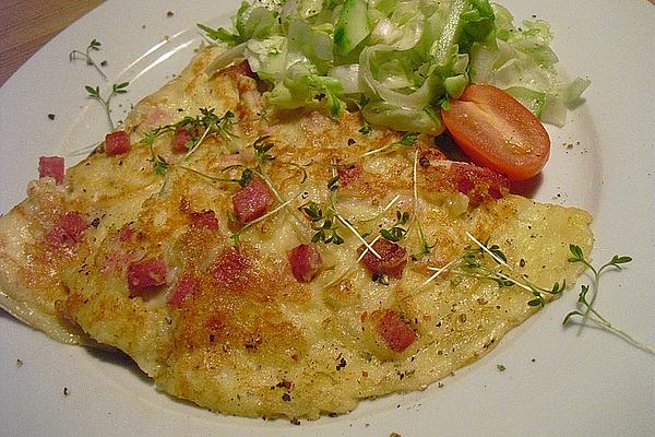 Pancakes with Ham, Cheese, Salami and Onions