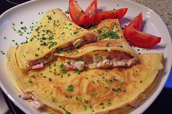 Pancakes with Onion and Ham Filling