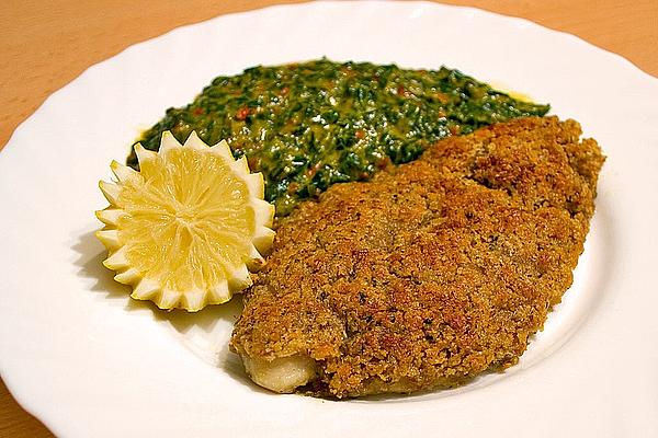 Pangasius with Ginger Crust and Coconut Spinach