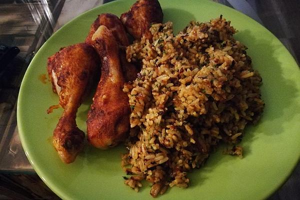 Papa`s Chicken Drumsticks with Curry Rice