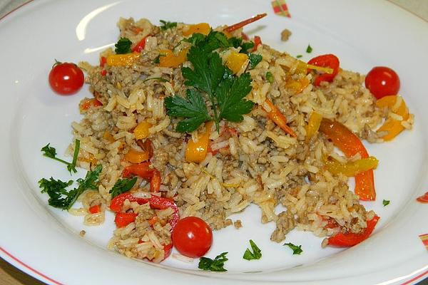Paprika – Rice – Minced Meat – Saucepan