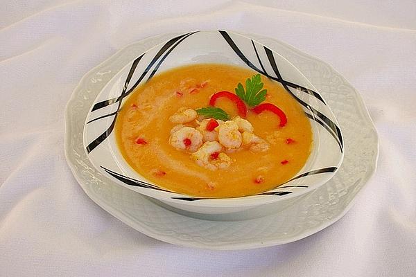 Paprika Soup with Shrimp