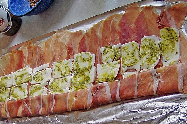 Parma Ham Roll on Rocket Salad