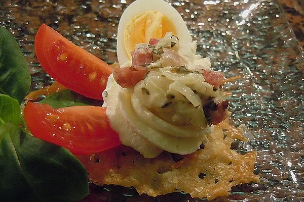 Parmesan Stick with Quail Egg and Bacon Foam