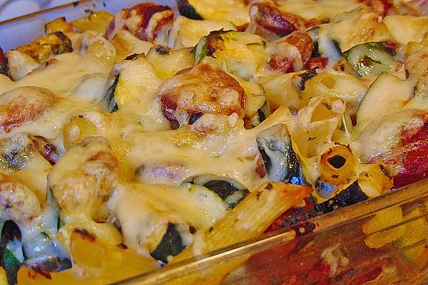 Pasta Bake with Chorizo ​​and Vegetables