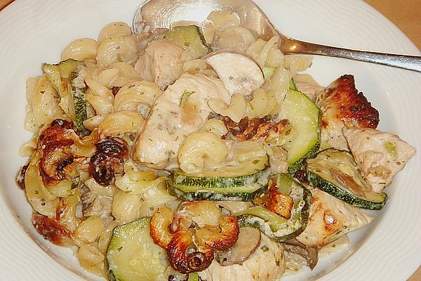 Pasta Bake with Mushrooms and Turkey Breast