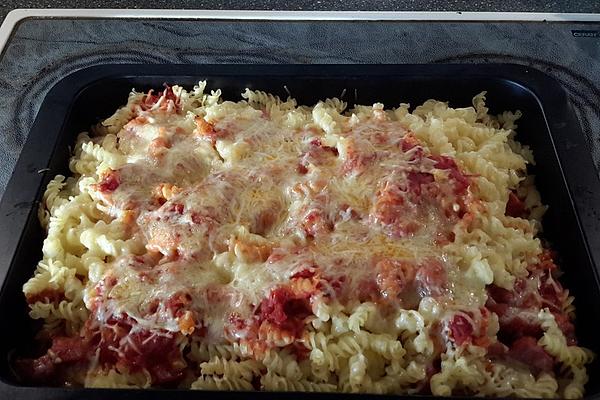 Pasta Casserole with Sauerkraut and Sausages