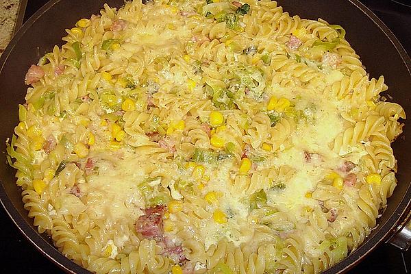 Pasta Omelette with Corn