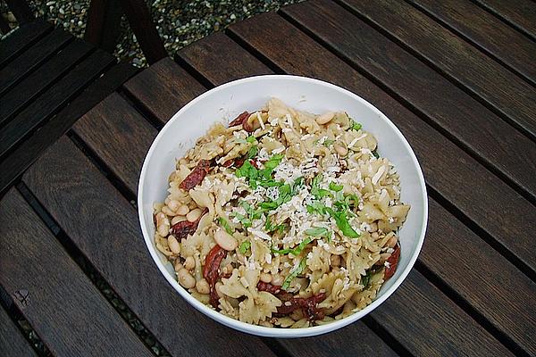 Pasta Salad with Sun-dried Tomatoes, Basil and White Beans