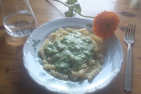 Pasta Sauce Made from Carrot Greens and Broccoli Stalks