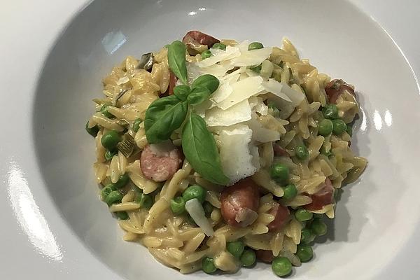 Pasta Sotto with Ham and Peas