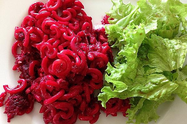 Pasta with Beetroot and Sheep Cheese