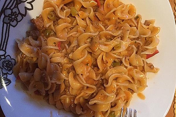 Pasta with Delicious Minced Meat Cream Sauce
