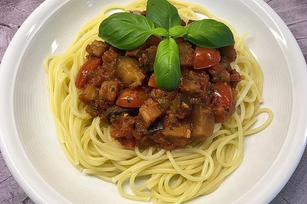 Pasta with Eggplant Tomato Sauce