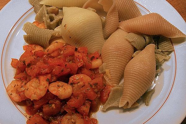 Pasta with Fresh Tomatoes and Scampi
