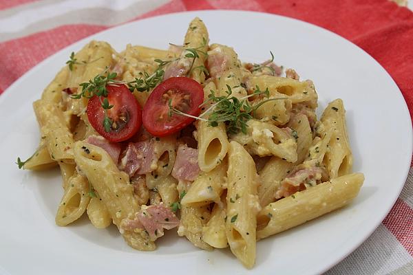 Pasta with Ham and Egg