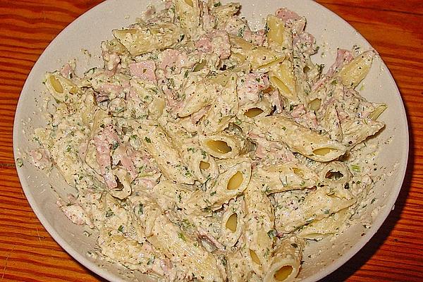 Pasta with Ham, Herb and Nut Sauce