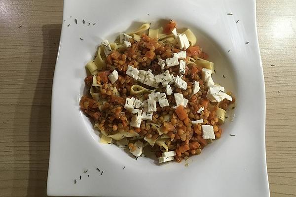 Pasta with Lentils – Bolognese By Sarah