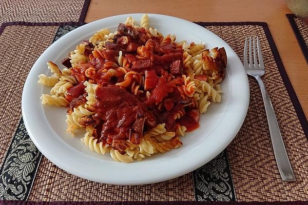 Pasta with Meat Sausage and Tomato Sauce