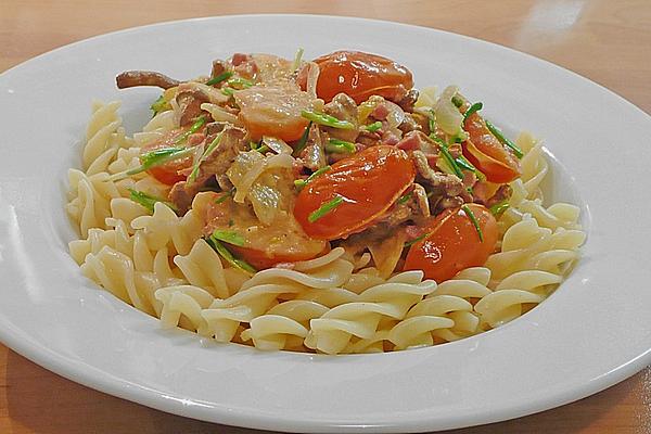 Pasta with Tomatoes – Mushrooms – Vegetables
