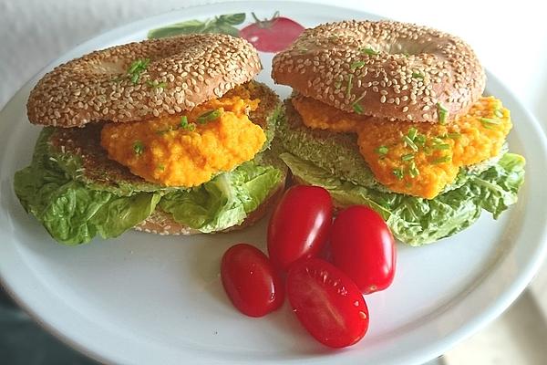 Pea Patties with Carrot Sauce