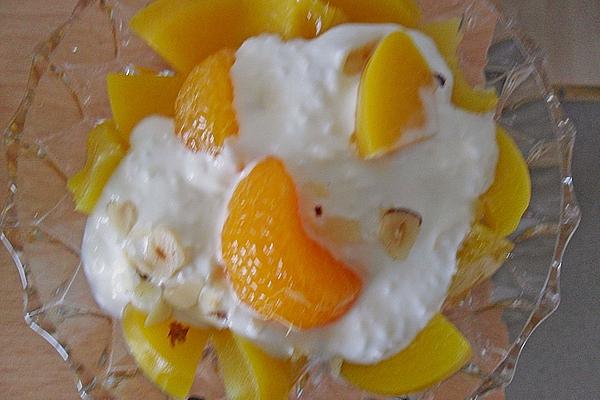 Peach Tangerine Dessert with Yogurt Sauce