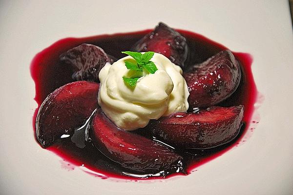 Peaches in Red Wine Sauce