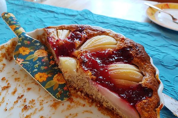 Pear Cake with Currant Jam
