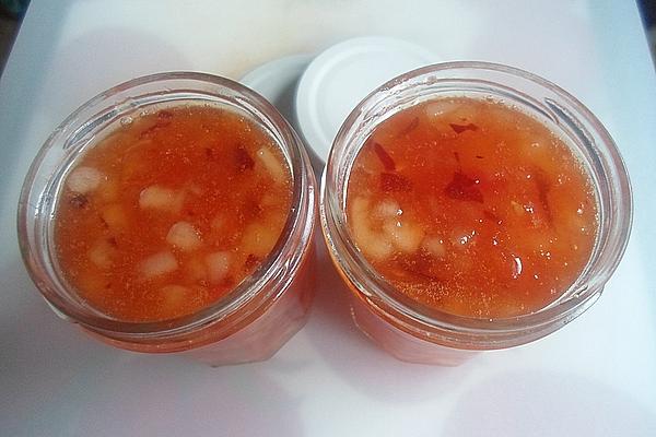 Pear, Tomato and Chilli Jam for Single Households