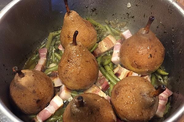 Pears, Beans and Bacon with Bouillon Potatoes