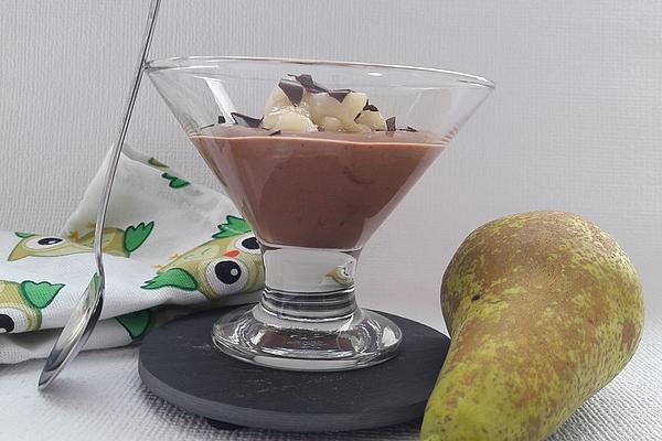 Pears in Chocolate Yogurt