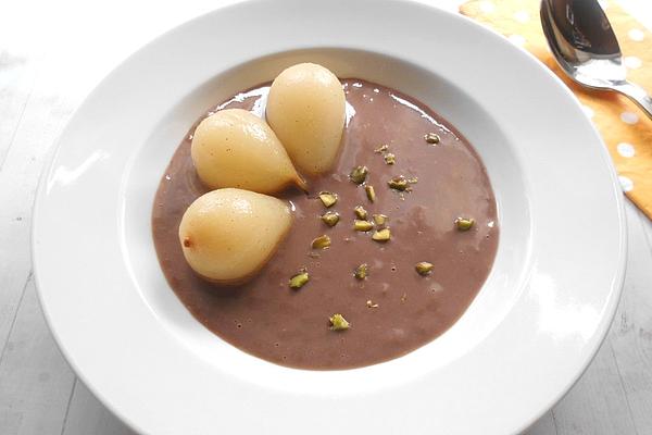 Pears with Hot Chocolate Sauce