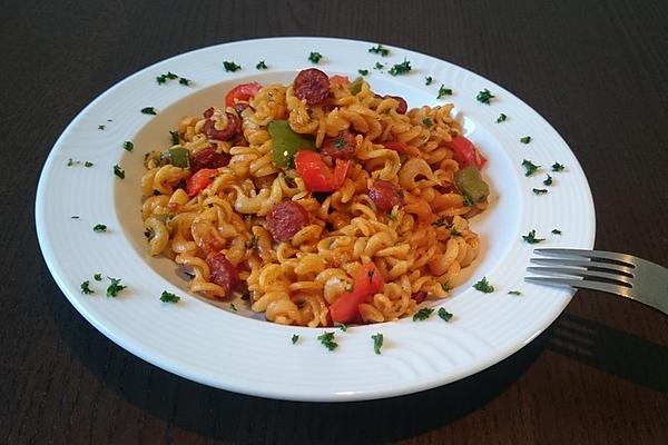 Peasant Style Noodle and Sausage Pan