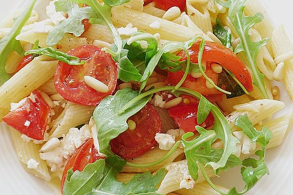 Penne with Cocktail Tomatoes, Rocket and Sheep Cheese